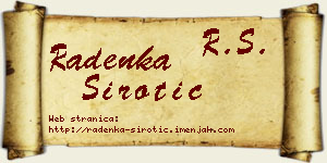 Radenka Sirotić vizit kartica